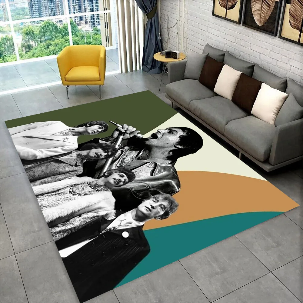 3D The B-Beatles Rock Band Star Carpet Rug for Bedroom Living Room Sofa Home Doormat Home Decor,Area Rug Non-slip Floor Mat Gift