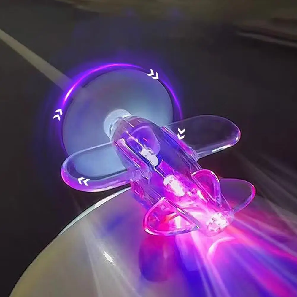Rotating Car Electric LED Color Lights Wind-powered Aircraft Decoration Bicycle Motorcycle Bicycle Accessories Fun Toys