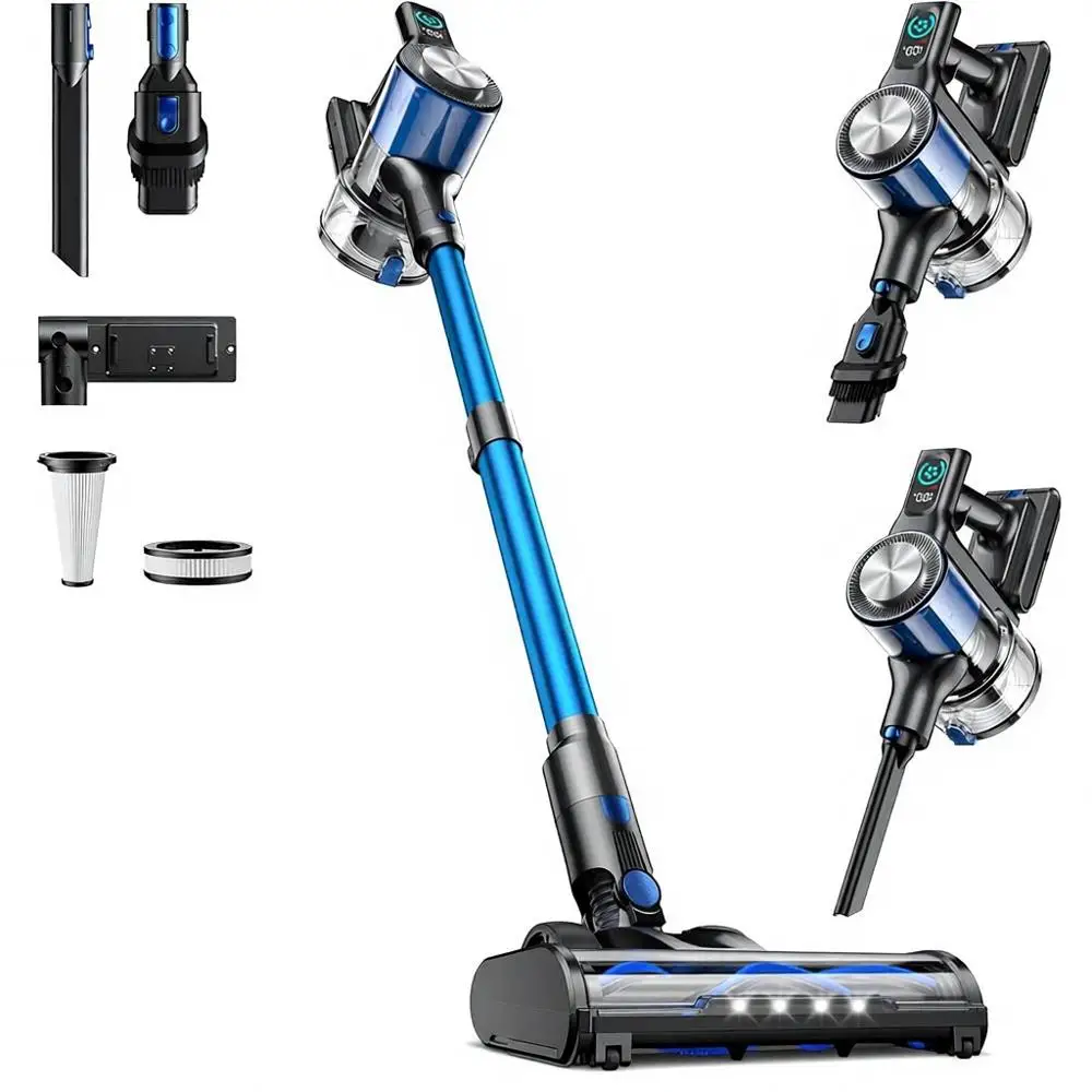 8-in-1 Multi-Purpose Cordless Stick Vacuum Cleaner with 3 Suction Modes, Up to 45 Minutes Runtime, Rechargeable, Self-Standing,