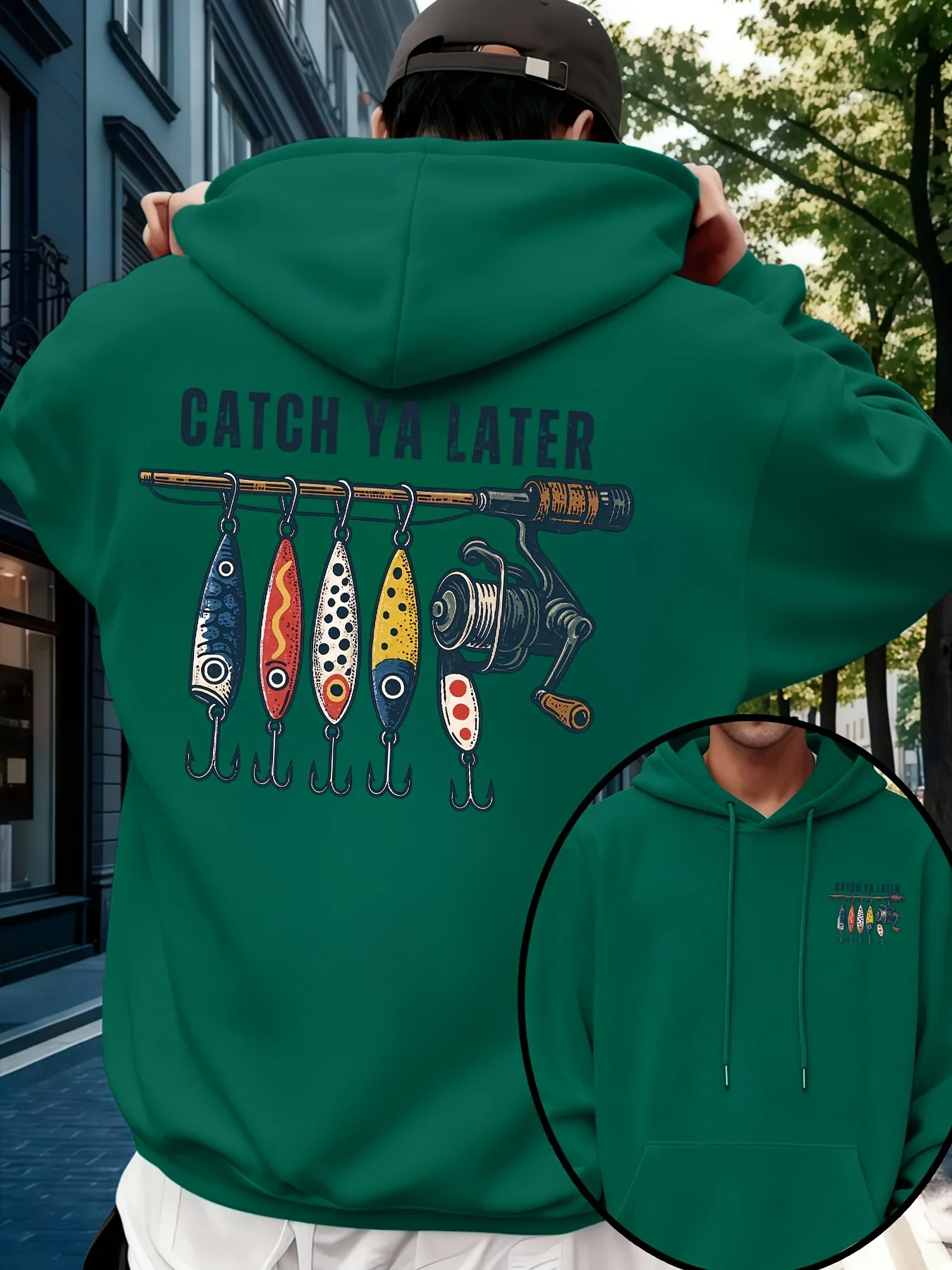 2026 Autumn/Winter Printed Men's Fashion Hooded Wool Sweater, Stylish Casual Sportswear, High-Quality Men's Sweatshirt