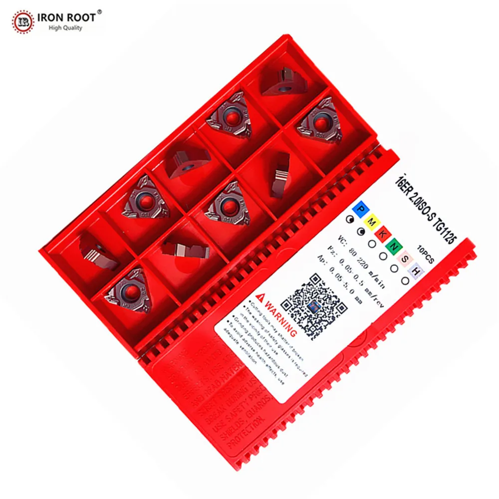 IRON ROOT 16ERM 1.0ISO,1.25ISO,1.5ISO,1.75ISO,2.0ISO,2.5ISO, 3.0ISO,TG1115 CNC Metal Lathe Turning Thread Carbide Insert For SNR