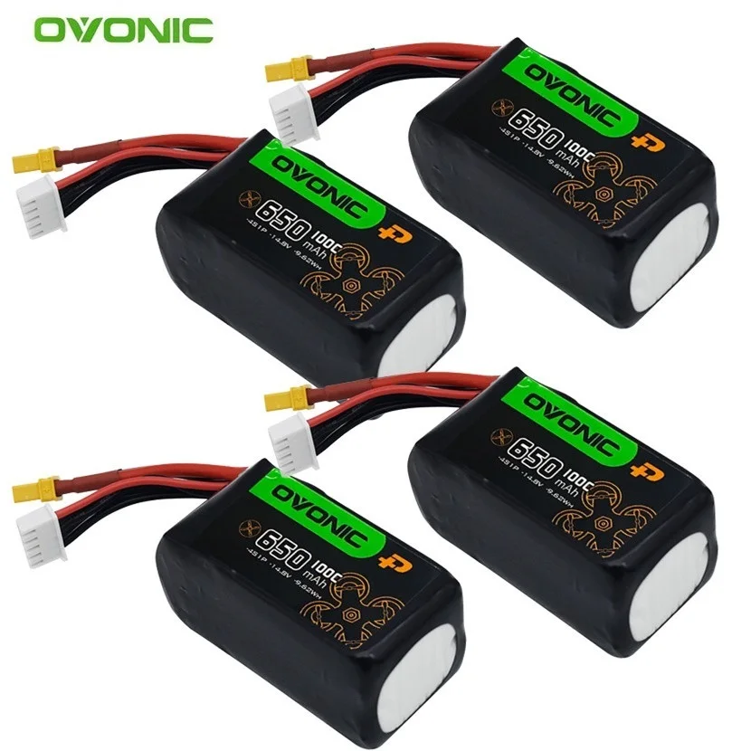 4Pcs Original 14.8V 650mAh 100C LiPo Battery For RC Helicopter Quadcopter FPV Racing Drone Parts With XT30 Plug 4S BATTERY