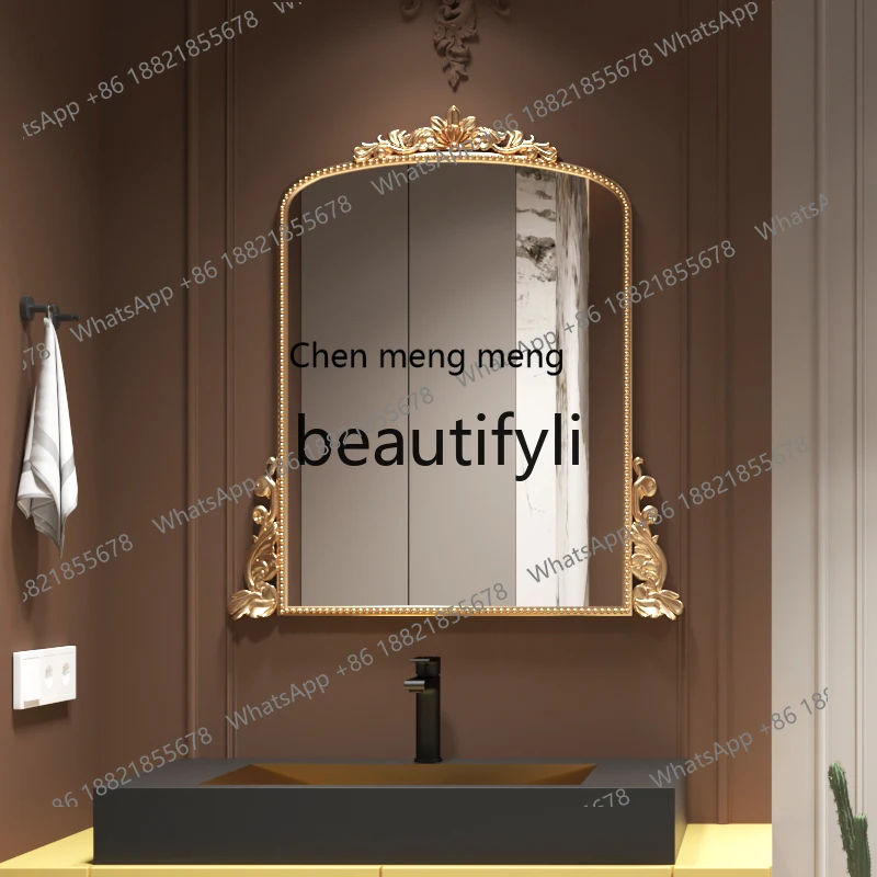 Toilet high definition bathroom cabinet makeup bathroom mirror washstand diagonal toilet cotton wall hanging