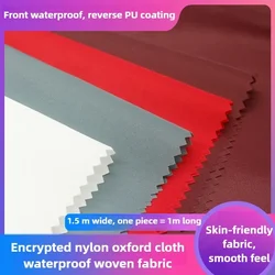 210D Nylon Fabric Oxford Waterproof PU Coating Ripstop By Meter for School Uniform Jackets Sewing Encryption Weaving Cloth White