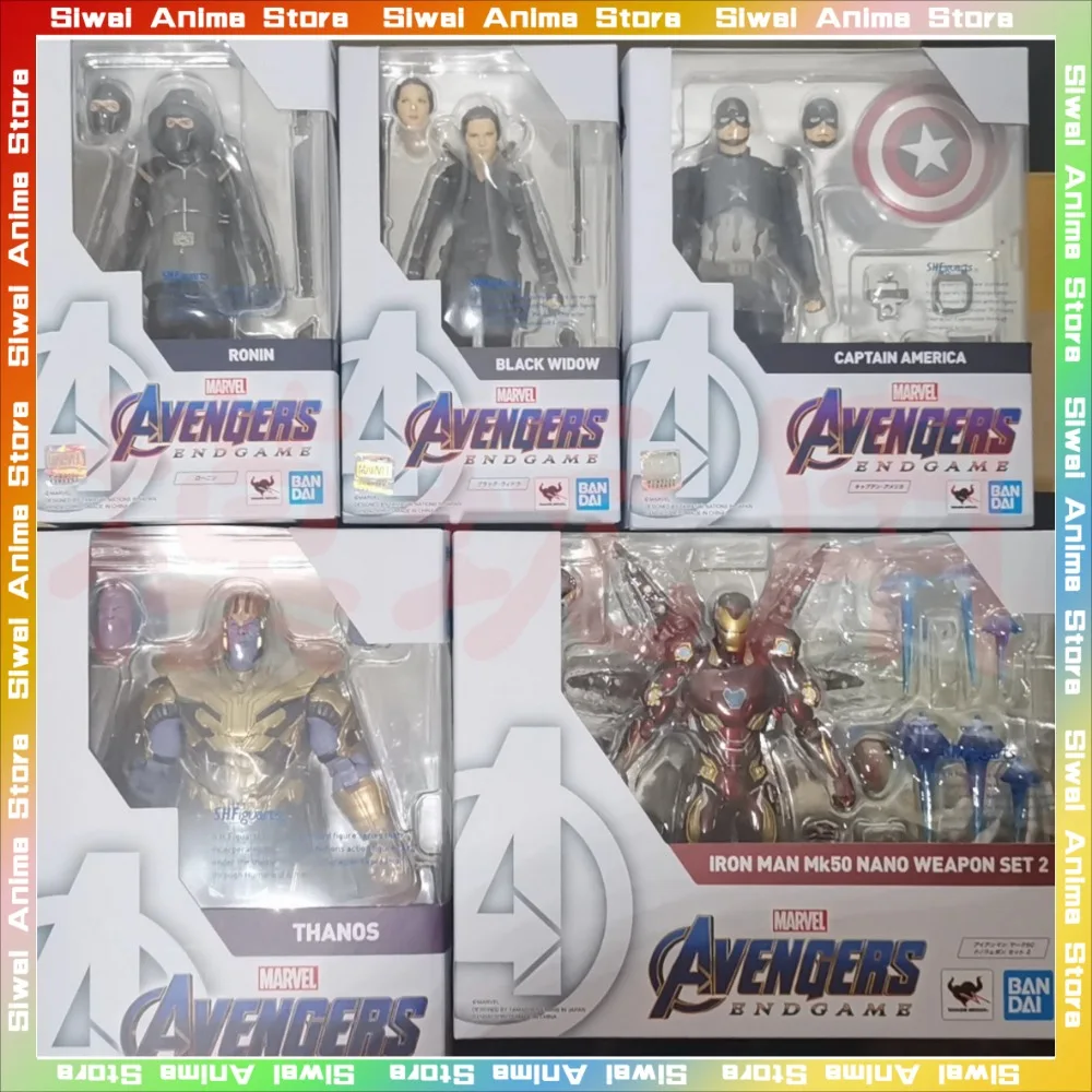 

Origina Bandai Avengers 4 Iron-Man Captain America Thor Thanos S.H.Figuarts Anime Action Figure Collection Figurine Model Toys