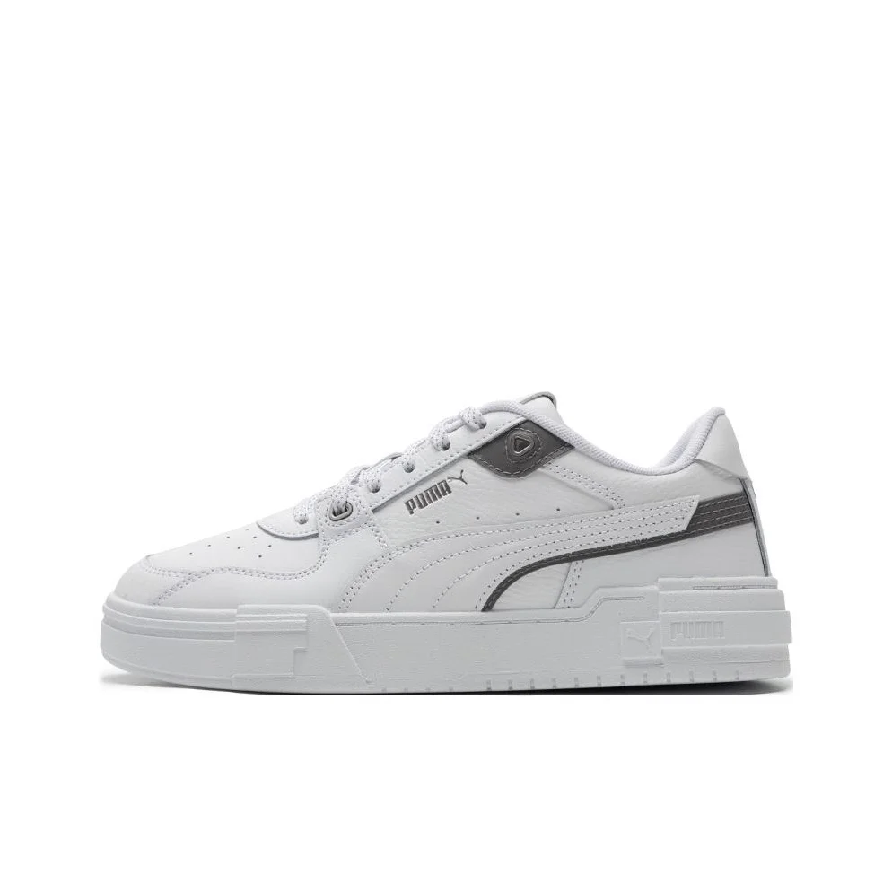 PUMA Ca Pro Glitch Reflect Comfortable Cushioning Lightweight Low top Skateboard Shoes Unisex Puma White Silver 393178-01