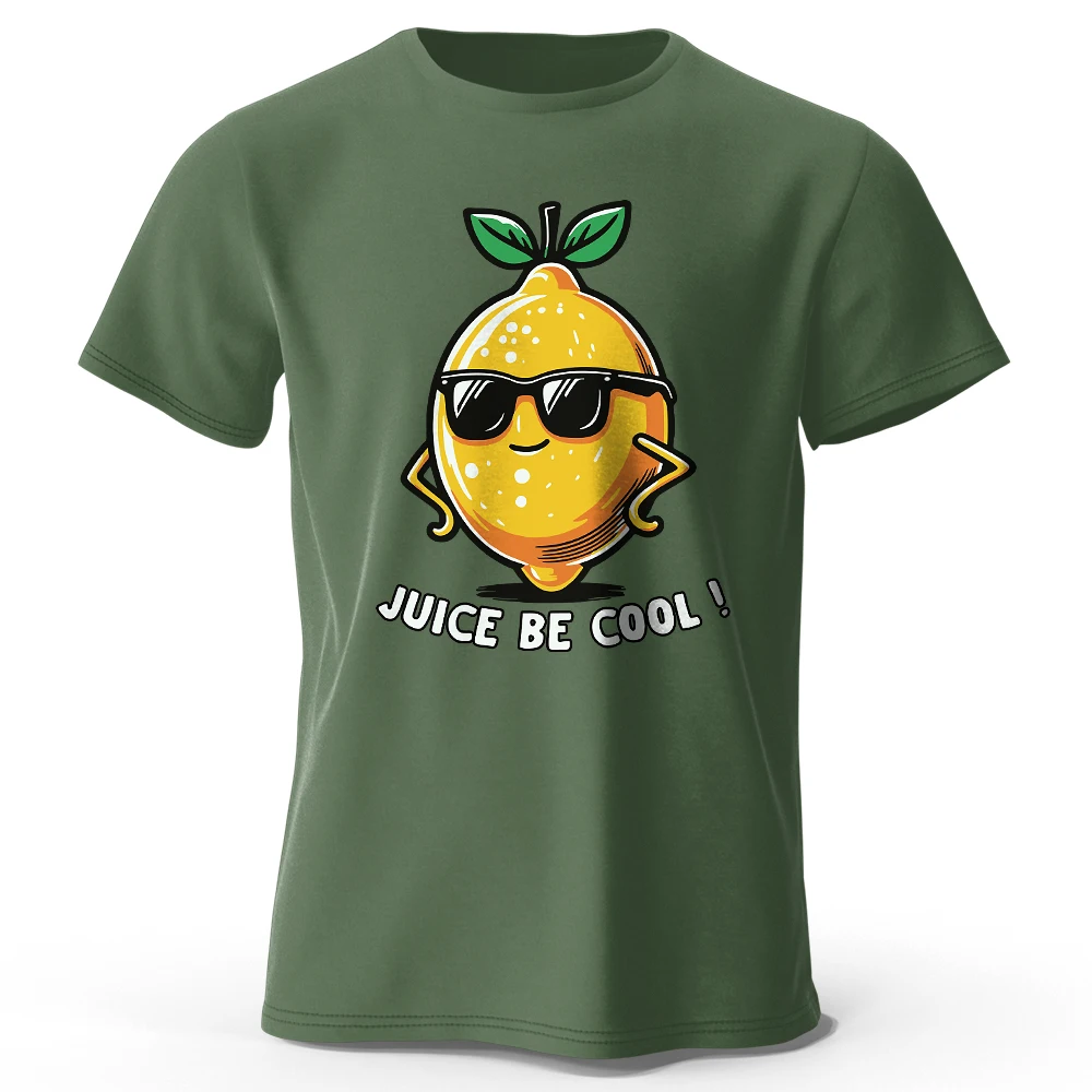 Suco de suco masculino ser legal impresso camiseta 100% algodão oversized fruta trocadilho gráfico camisetas para mulheres verão topos frio streetwear