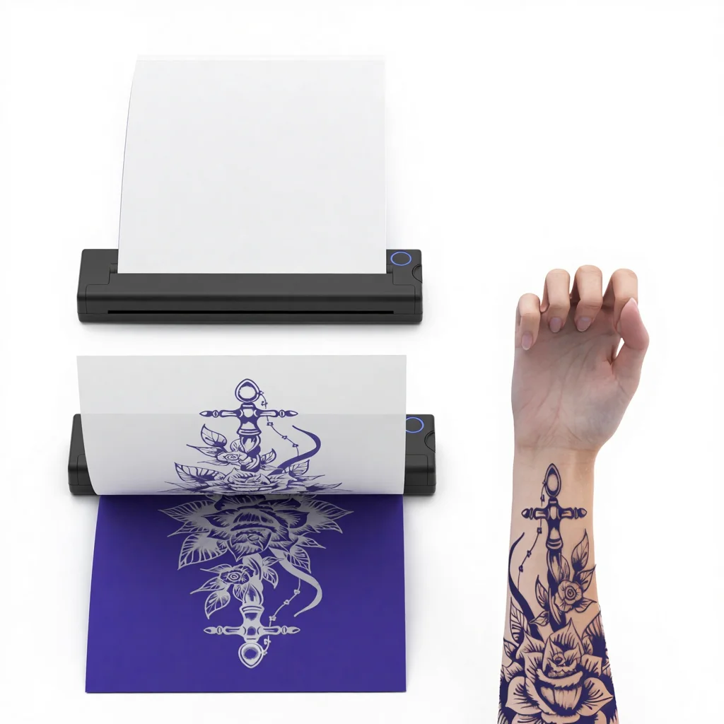 

A4 Portable Wireless Thermal Plastic Tattoo Transfer Printer for Microblading Permanent Makeup Easy Use Customizable Logo Model