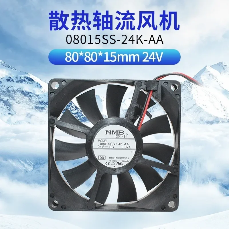 Original NMB 08015SS-24K-AA for 8015 24V 0.07A Ultra-Thin Silent Axial Fan for Industrial Control and Yaskawa