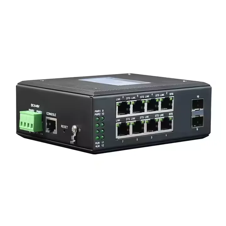 Good Price Managed L2 8 Port Gigabit Ring Network Switch Din Rail Mounted Industrial Switch With 2 SFP