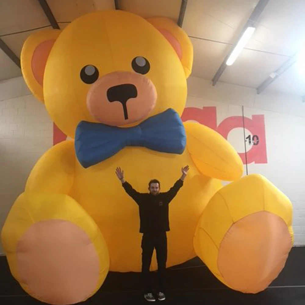 

Custom made lovely sitting giant inflatable bear cartoon with bow tie for party event