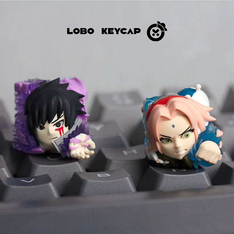 Anime Keycaps Sasuke Sakura figure Custom Keycaps for Mechanical Keyboard Caps DIY Artisan Keycap ESC Resin Key Caps Gamer Gifts