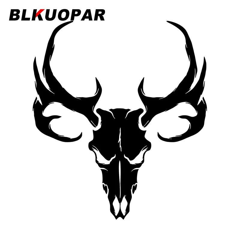 BLKUOPAR Deer Head Skeleton Hunting Car Stickers Hunter Spoils Decal Waterproof Die Cut Caravan Windshield Car Decoration