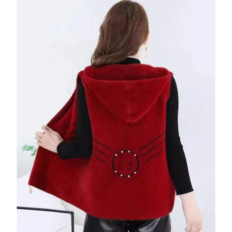 Damska odzież dla mam, płaszcz z imitacji aksamitu norek, kardigan Majia na wiosnę i jesień 2026, modna damska dopasowana kamizelka, płaszcz wierzchni.