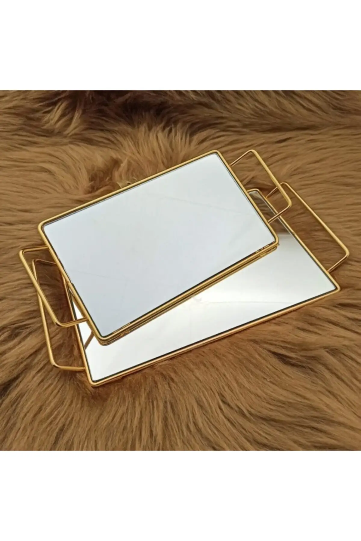 DOLBOVI luxury 2'li Serving tray Presentation tray Italyan Gold tray поднос plateau luxury