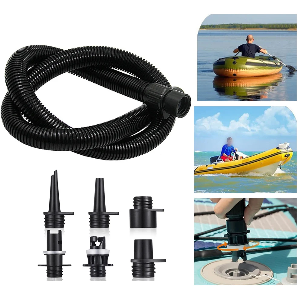 6 pcs Spiral Adapter Inflation Tube Set for Electric Air Pump Compatible with Inflatable Paddle Boards Kayaks Boats