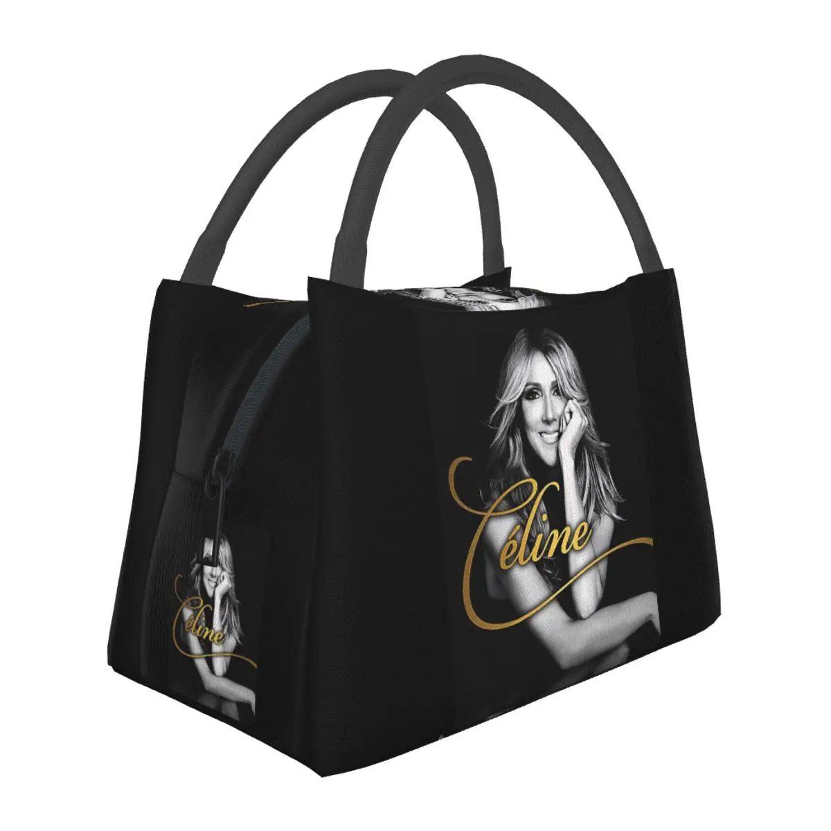 Celine Dion Lunch Bags Insulated Bento Box Portable Lunch Tote Picnic Bags Cooler Thermal Bag for Woman Kids Office