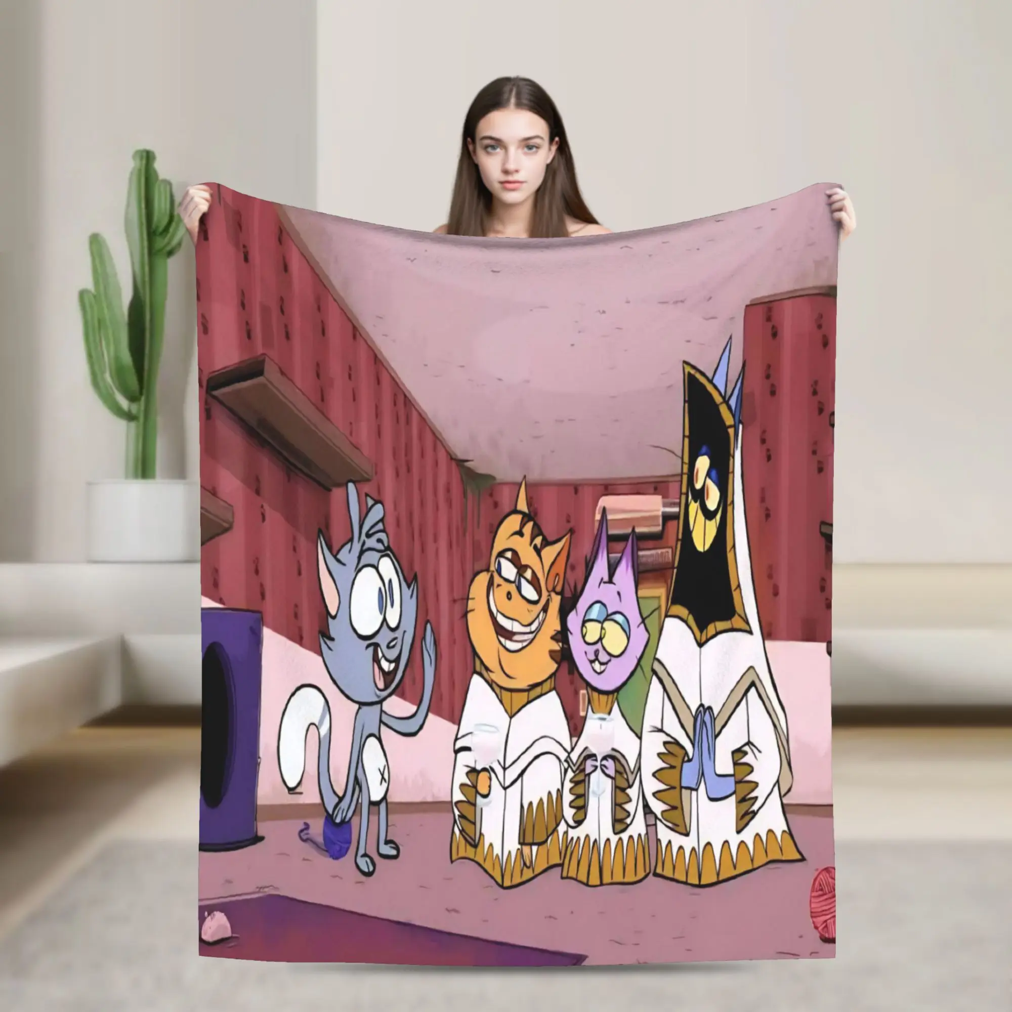Ollie and Scoops Stuff Blanket Soft Flannel  Throw Blankets Cozy Plush Thin Quilt