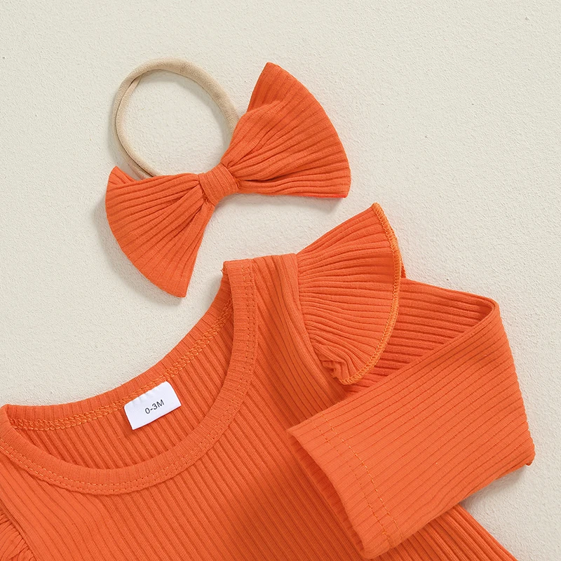 ملابس عيد الشكر للفتيات ، رومبير بأكمام طويلة ، فستان شامل ، مجموعة عصابة رأس ، ملابس الخريف ، 3 * *