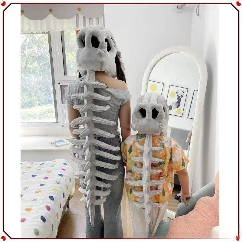 Dzieci Dorosły Spinozaur Pluszowy Strój Dinozaura na Halloween Imprezę Zabawny Realistyczny Kostium Szkieletu Dinozaura 3D z Przedłużeniem Kręgosłupa