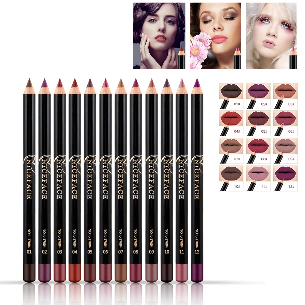 12pcs/set matte Lip Liner Set | Easy to Apply, Enhances Natural Lip Color | Long-Lasting, Smooth & Defined Finish for 3D Lips