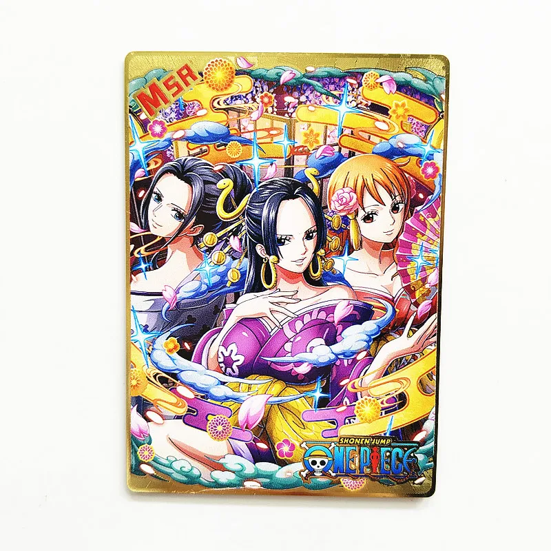 One Piece Hancock Nami Robin Anime Characters Bronzing Game Collection Metal Card Rare Cartoon Toy Flash Card Christmas Gift