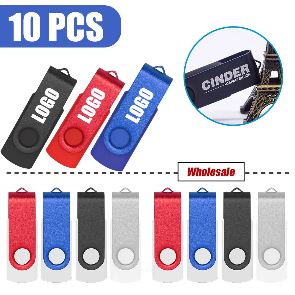 

10pcs/lot USB 2.0 USB Flash Drive Flash Memory Card 32GB Pendrive 64GB USB Stick 4GB 8GB 16GB Memory Stick U Disk Free Logo 1gb