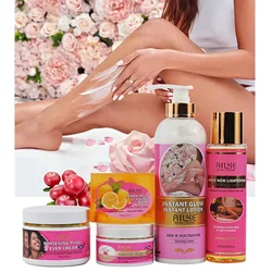 AILKE Natural Skin Glowing Set, Remove Acne, Darkness, Stains, Moisturizes, Lightening, Smooth, Improve Rough and Dry Skin