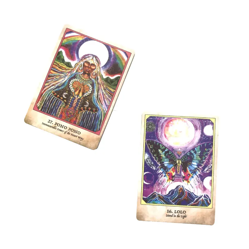 Hot sales Earth Warriors Oracle Tarot Card Fate Divination Prophecy Card Family Party Game Tarot Toy 44 Card Deck PDF Guide