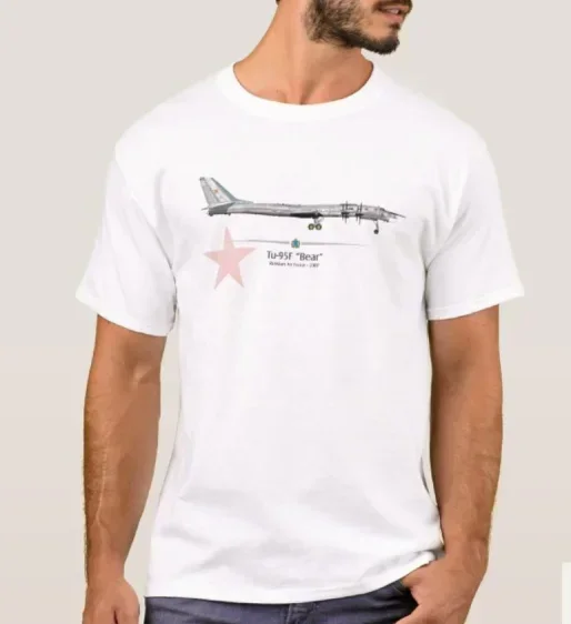 Russian Air Force Tu-95 Bear Strategic Bomber T-Shirt 100% Cotton O-Neck Summer Short Sleeve Casual Mens T-shirt Size S-3XL image 3