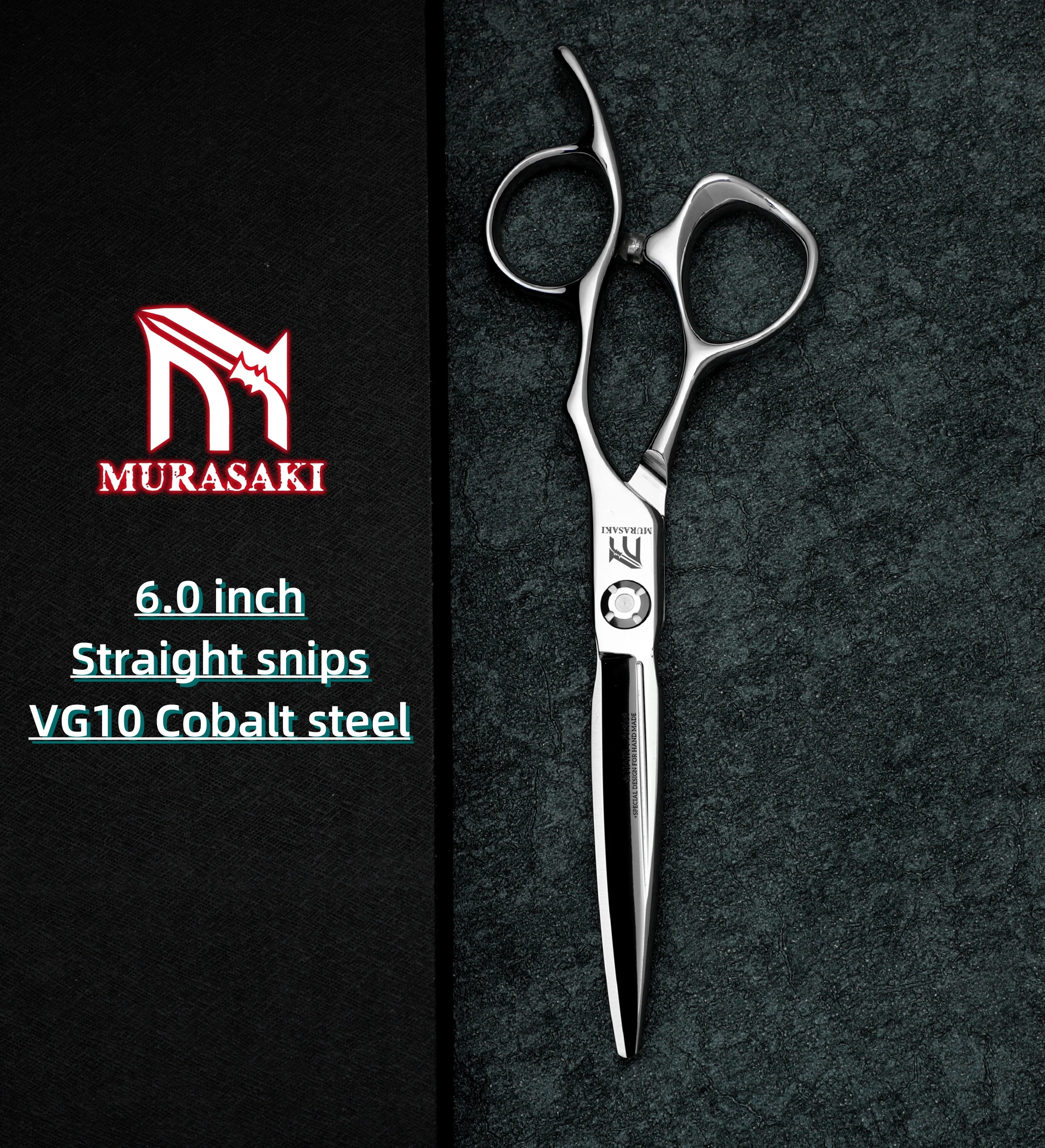 

MURASAKI Professional barber scissors，Japanese VG10 steel hair cutting shears，6.0-6.5 inches，High quality barber accessories