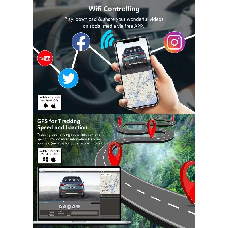 Redtiger Dealer F7NS Front View Ahd Night Vision Mini Dvr 4k Truck Car Camera Dash Cam