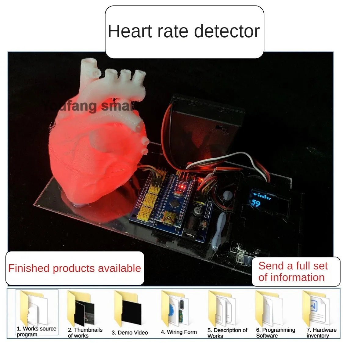 Bionic Heart Rate Testing Robot with OLED Science Handmade Creative Technology for Arduino Robot DIY Kit NANO Programmable Robot