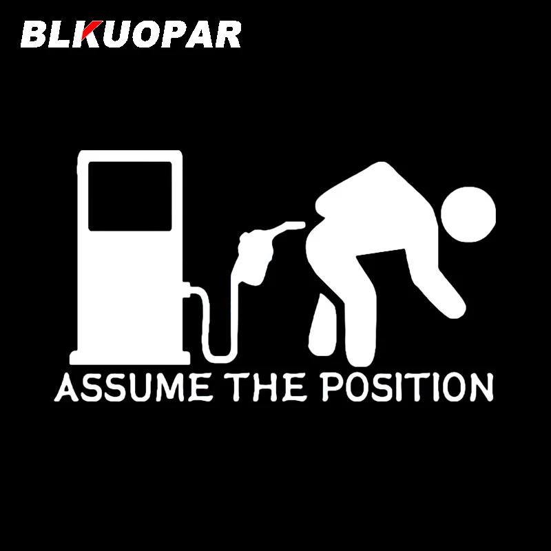 BLKUOPAR Assume The Position Interesting Car Stickers Skateboard Rearview Mirror Windshield Sunscreen Vinyl Decal RV Decoration