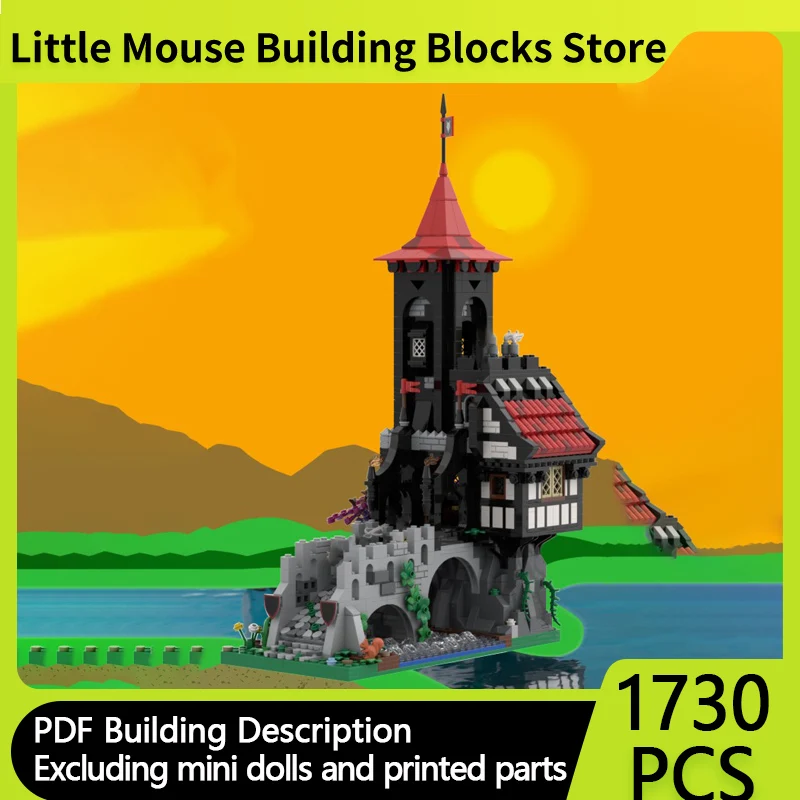 

Medieval Castle Model MOC Building Bricks Riverside Castle Tower Modular Technology Gifts Holiday Assemble Children Toys Suit