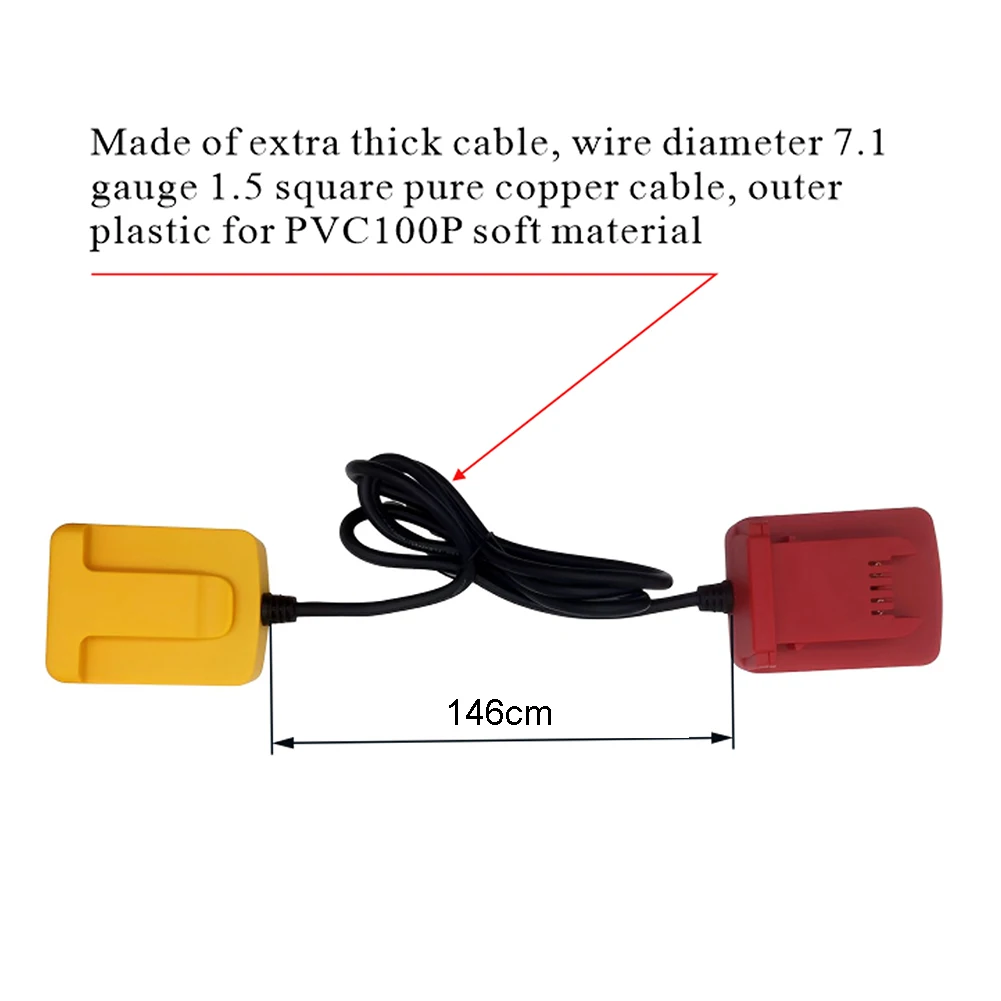 Battery Extension Cord Converter For De-walt 20V Battery For Mwke 18V Lithium Battery Electric Drill Power Tools Accessories