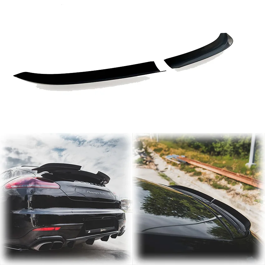 

2PCS 2013 To 2016 For Porsche Panamera 970 Car Rear Spoiler Wing Lip High Quality Glossy Black Or Carbon Fiber Look Body Kit