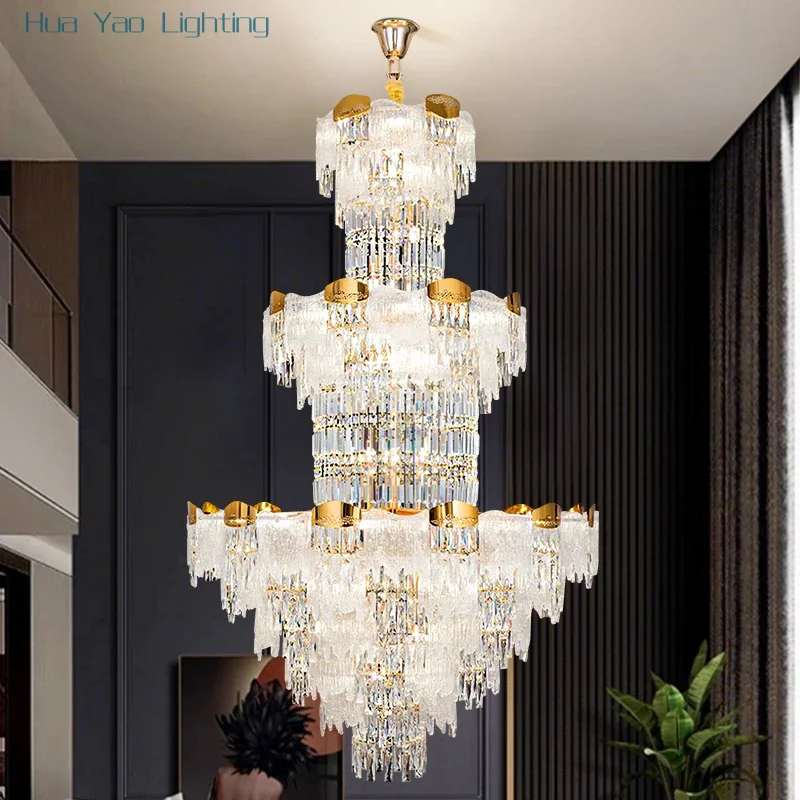 

Хрустальная люстра K9 с новым листом, полая люстра для виллы, роскошная элегантная лампа для гостиной и лампа для вестибюля отеля, подвесной светильник