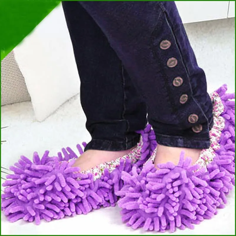 1Pair Lazy Floor Dust Cleaner Grazing Slippers House Bathroom Floor Cleaning Mop Slipper Lazy Shoes Cover Chenille Duster Cloth