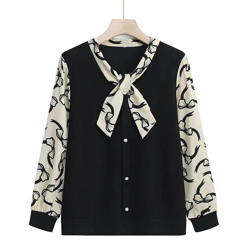 

Middle-aged Mother Autumn Top Long-sleeved Shirt New Middle-aged Elderly Women's Base Shirt Fashionable