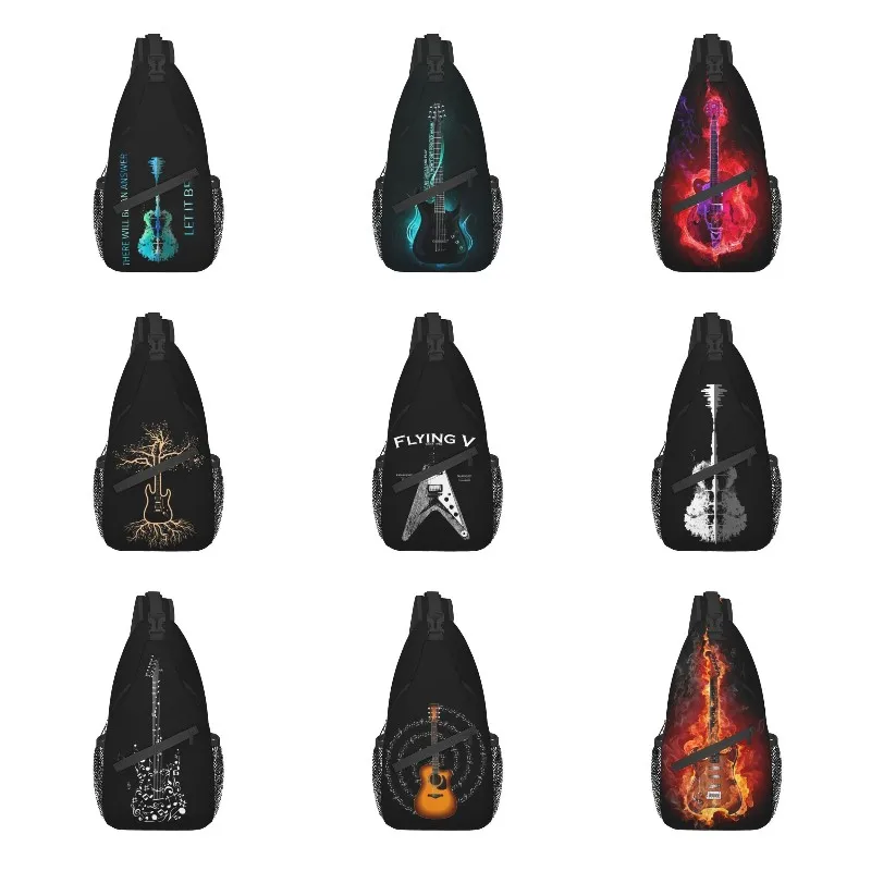 

Casual Nature Guitar Music Sling Bags for Travel Hiking Men Guitarist Gift Chest Crossbody Backpack Shoulder Daypack