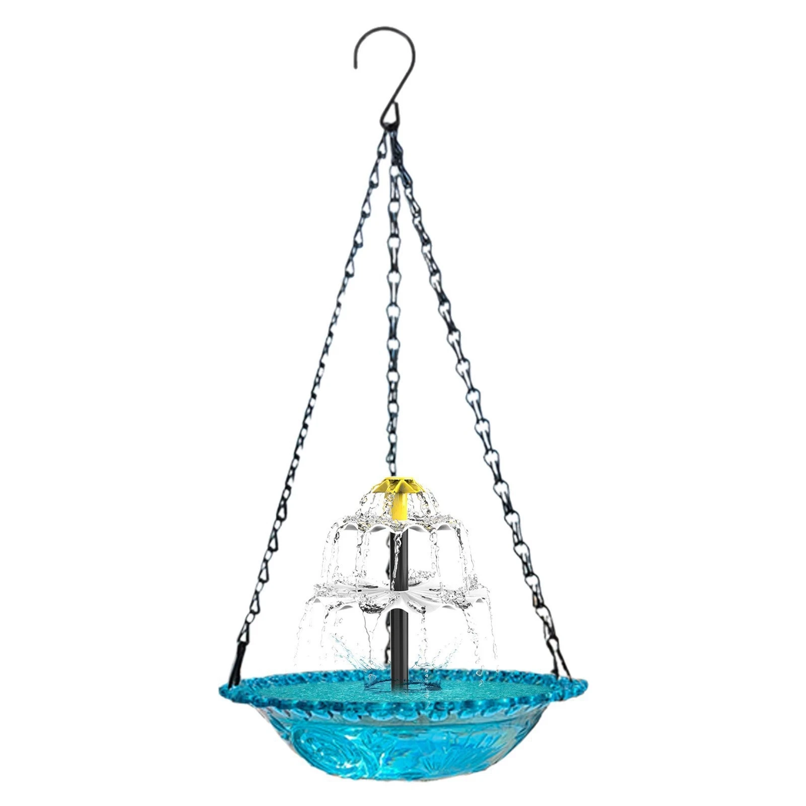 Outdoor Balcony Hanging Solar Floating Bird Feeder Bird Bath Fountain Fast Delivery
