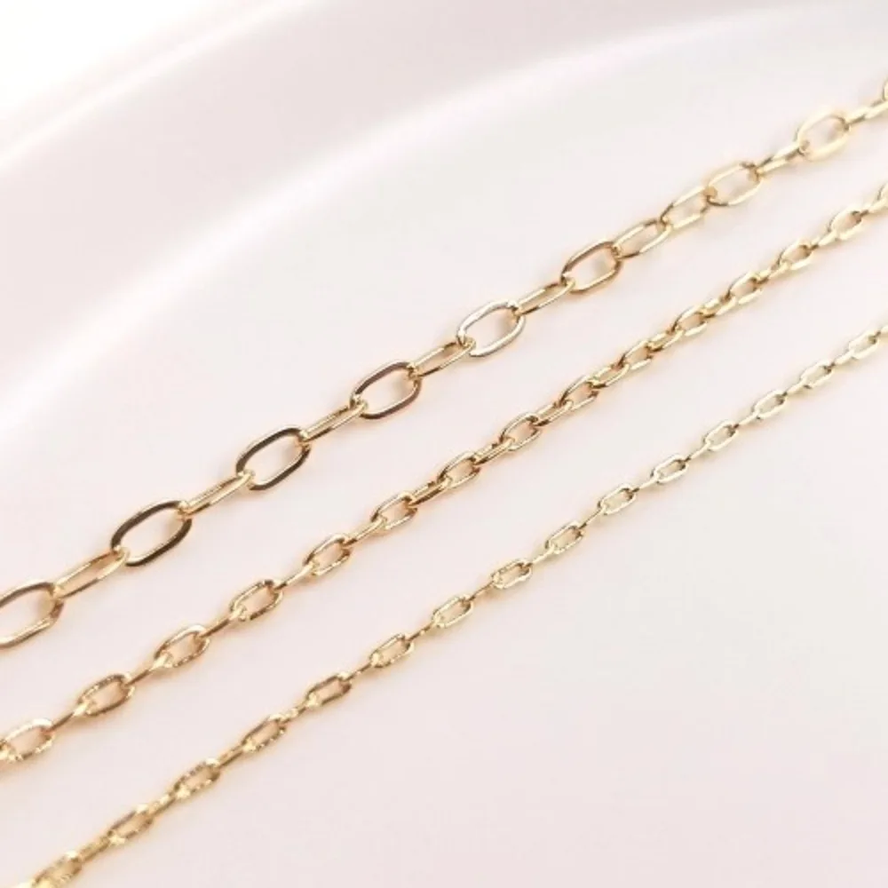 

14K Gold Color Rectangular O-chain Thin Chain DIY Earrings Bracelet Necklace Material Accessories Loose Chain