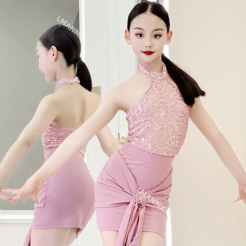 

2025 new summer Latin dance costume for girls, high-end sense training outfit