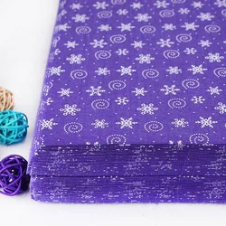 10Pcs Solid Color Purple Felt Polyester Snowflakes Printed Felt Fabric DIY Non-woven Handmade Craft Home Decor Supplies
