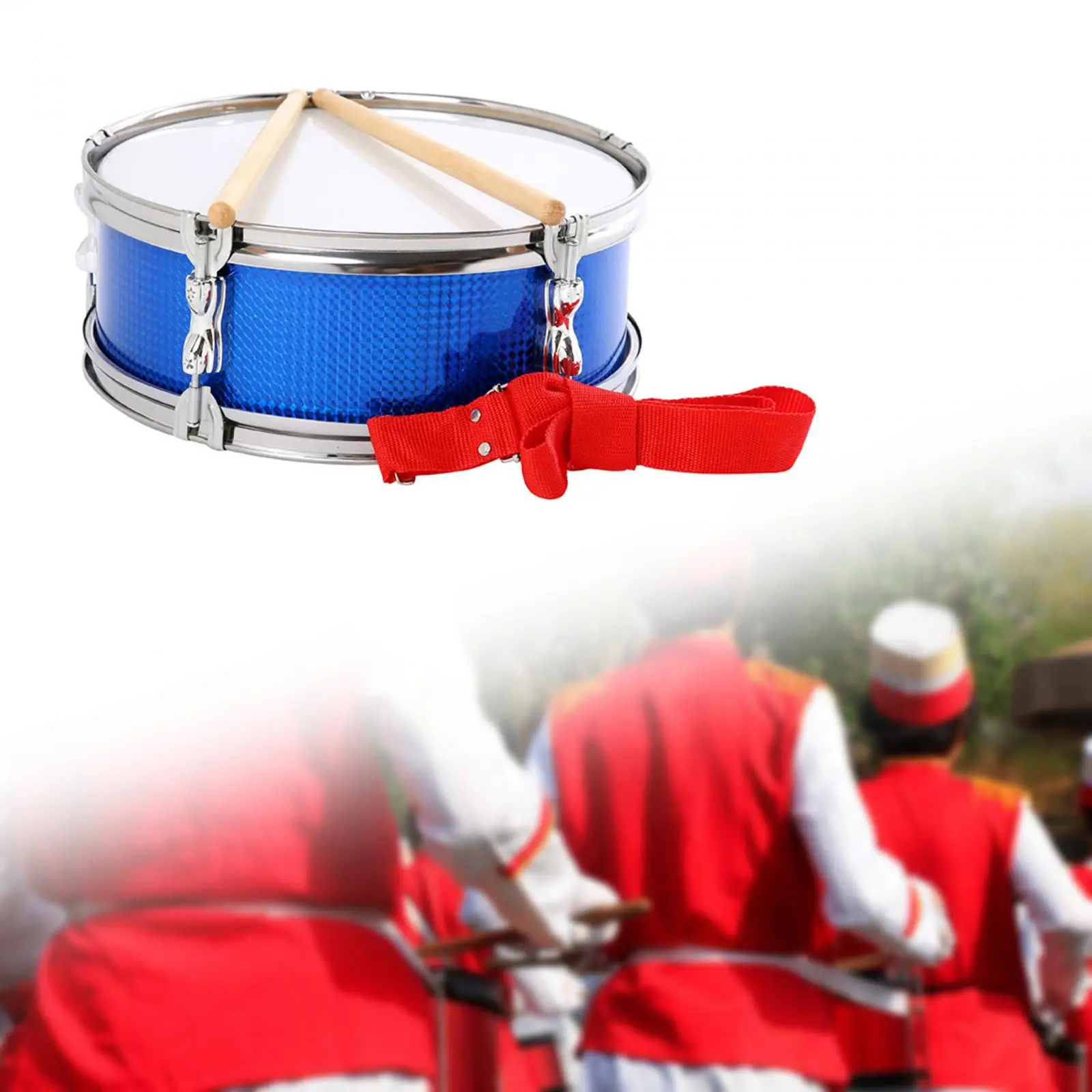 13inch Snare Drum Percussion Instrument with Shoulder Strap Portable Music Drums Musical Instruments for Kids Beginners Teens