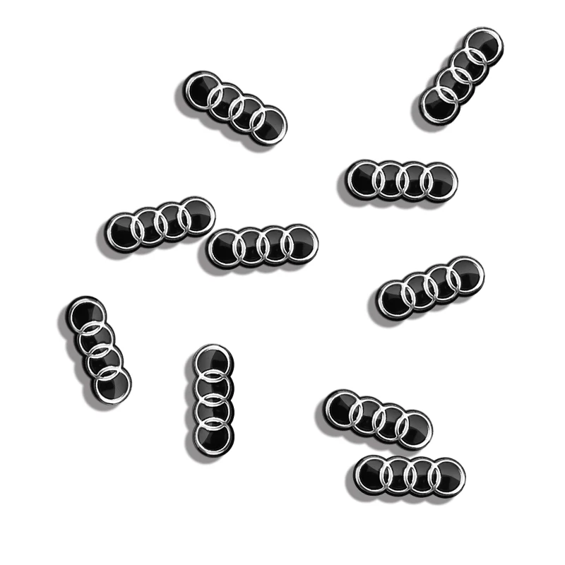 Para audi 16mm 5/10 pçs emblema do carro adesivo chave de controle do carro logotipo a1 a3 8l 8v 8p a4 b5 b6 b7 b8 b9 a5 a6 c5 c6 c7 a8 tt q3 q5 q7