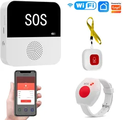 Wireless WiFi Elderly Caregiver Pager SOS Call Button Emergency SOS Medical Alert System for Seniors Patients Elderly At Home