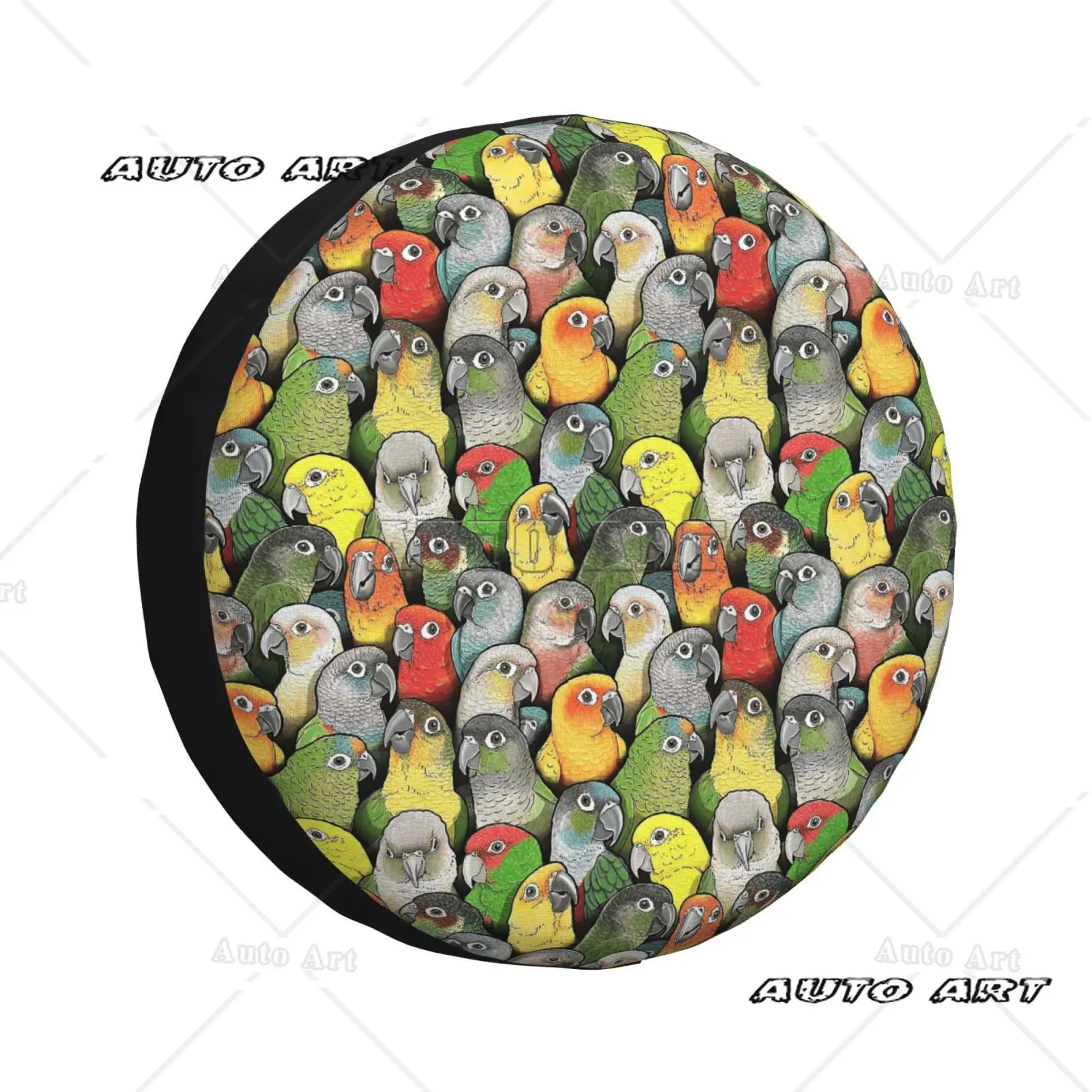 Parrot Printed Spare Tire Cover Universal   Wheel Protective Cover Automotive Accessories 14 15 16 17 Inches