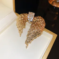 Shiny Angel Wings Brooch Fashion Luxury Rhinestone Pins Personality Creativity Suit Coat Gift Accessories